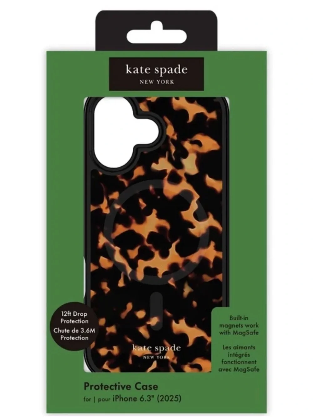 kate spade Black and Brown Tortoiseshell iPhone Case